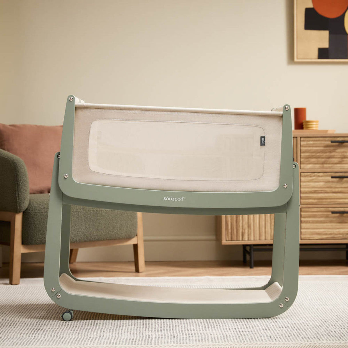 Snuzpod 5 Bedside Crib - Sage 11