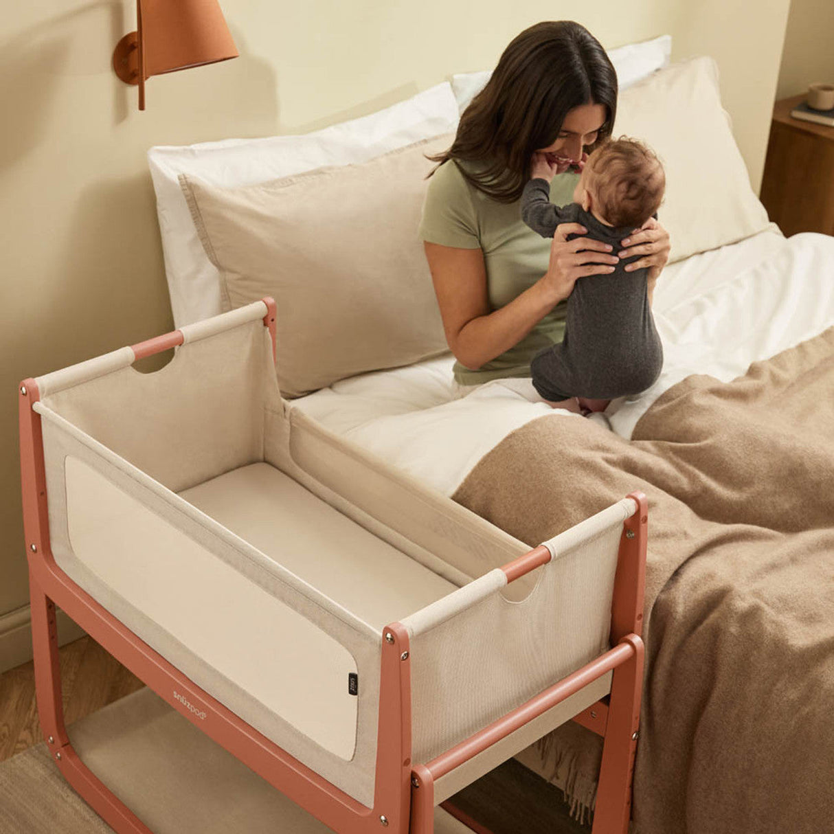 Snuzpod 5 Bedside Crib - Terracotta 7