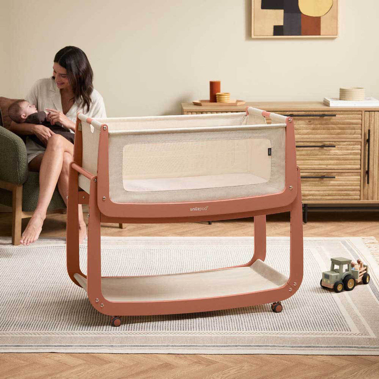 Snuzpod 5 Bedside Crib - Terracotta 8