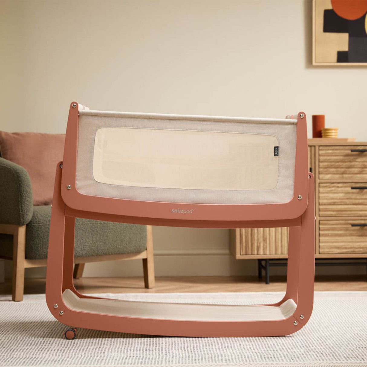 Snuzpod 5 Bedside Crib - Terracotta 11