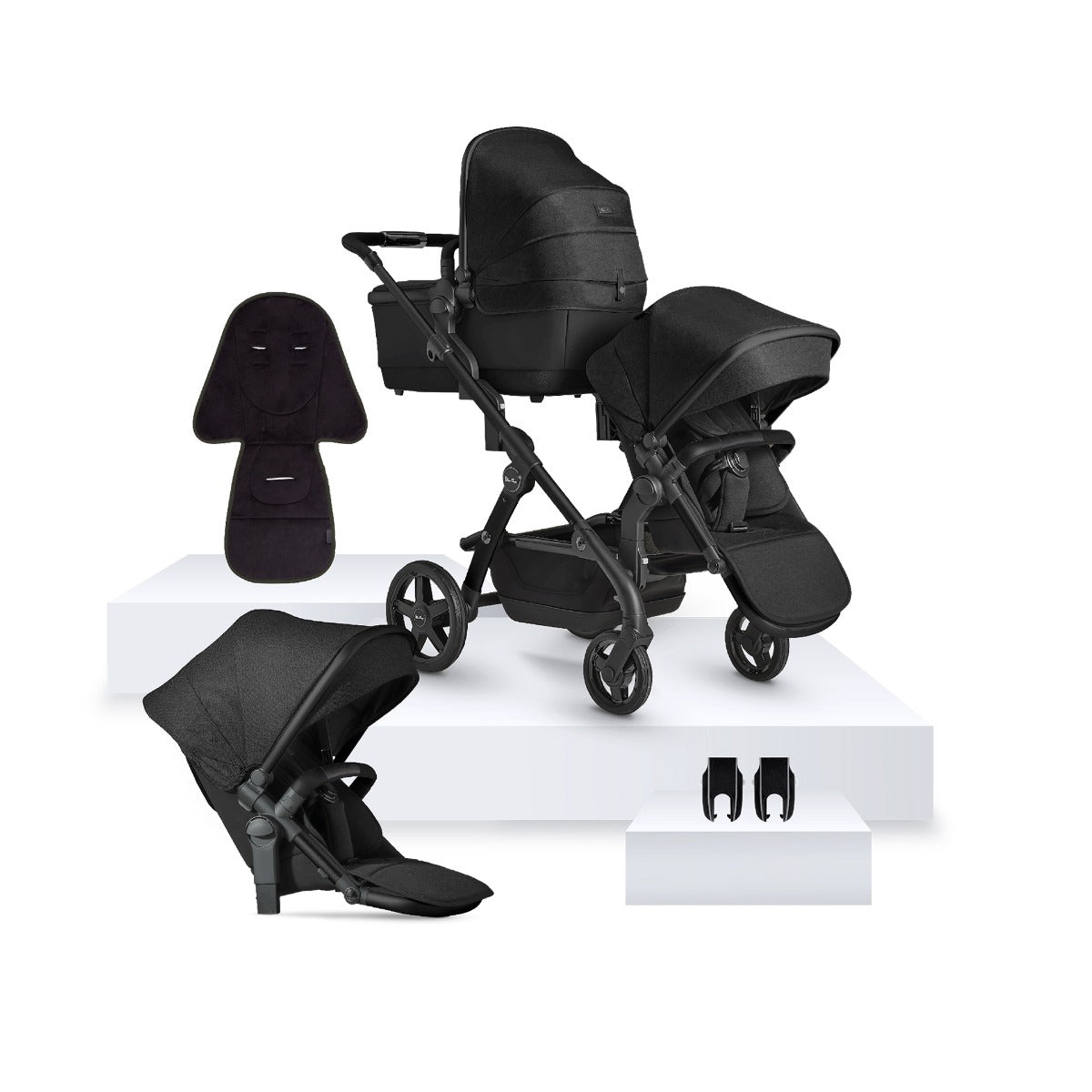 Silver Cross Wave 3 Single to Double Pushchair - Onyx 1