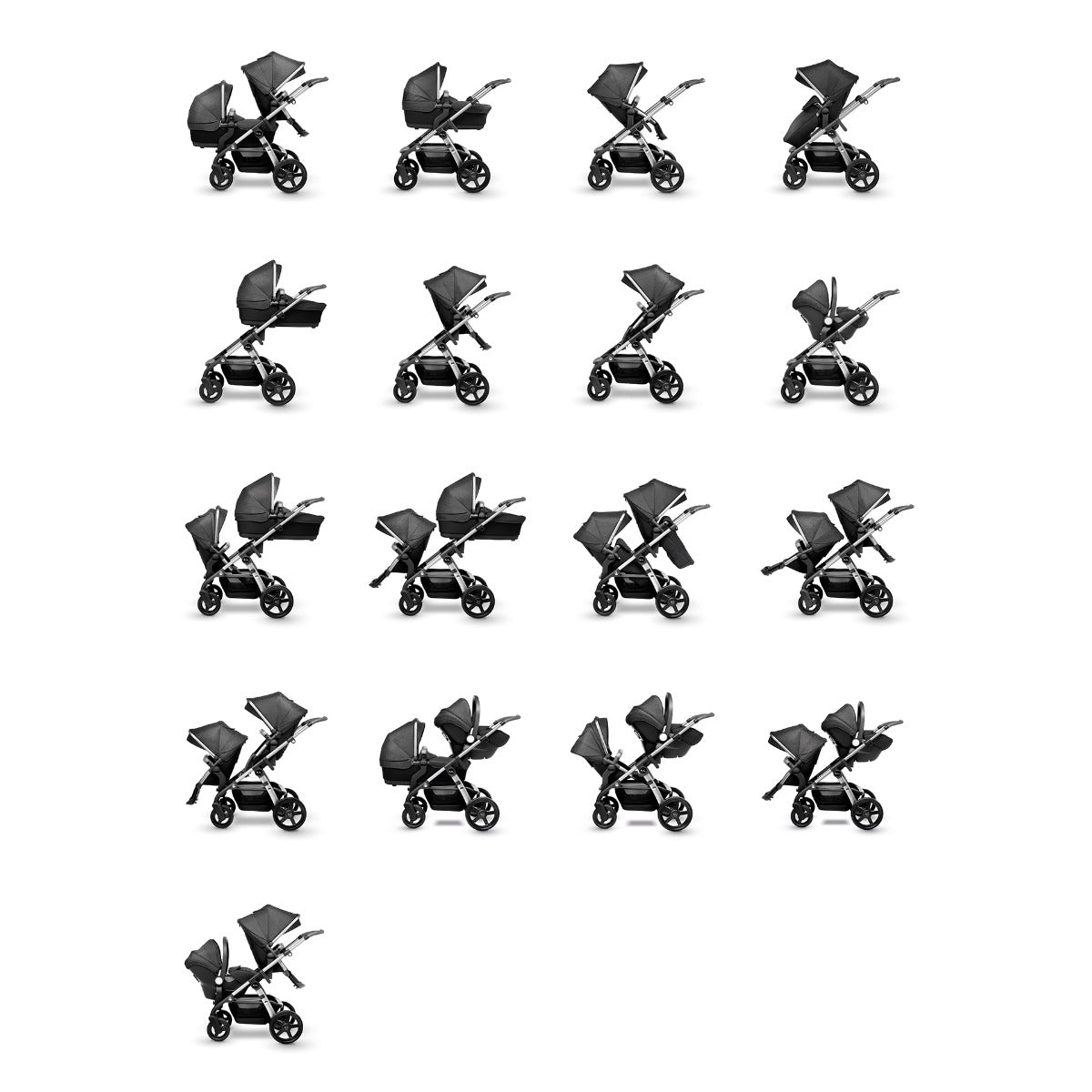 Silver Cross Wave 3 Pram & Pushchair + Ultimate Pack + Motion All Size - Lunar 8