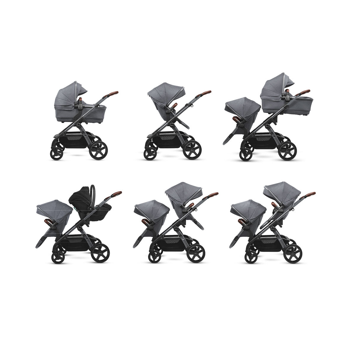 Silver Cross Wave 3 Twin Travel System Bundle - Lunar 4