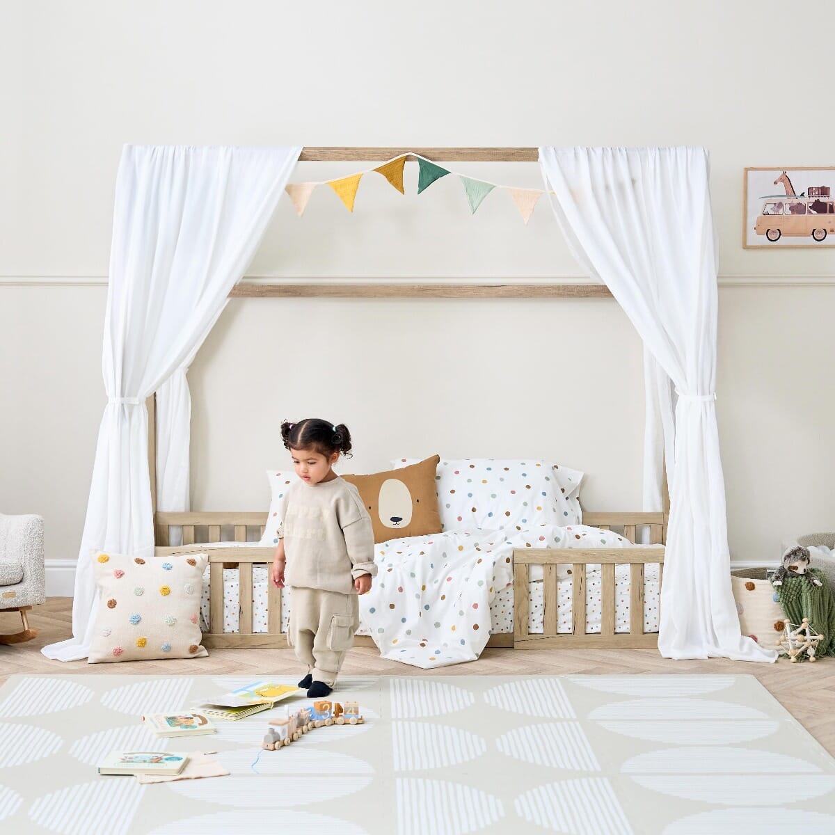 Tutti Bambini Casa Grande Floor Bed Curtains Accessory Pack - White