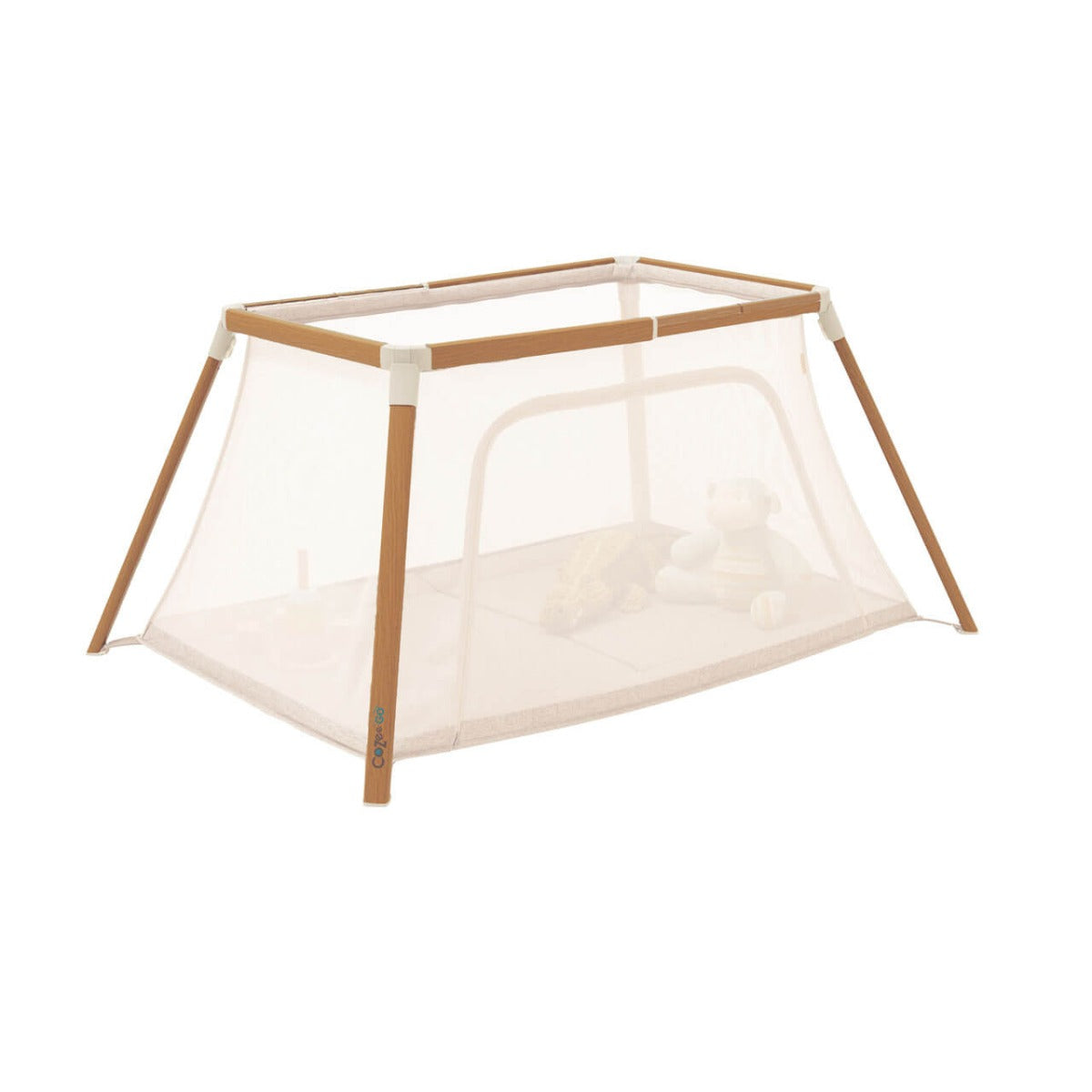 Tutti Bambini CoZee Go 3-in-1 Bassinet, Travel Cot & Playpen - Scandinavian Walnut/Ecru 4