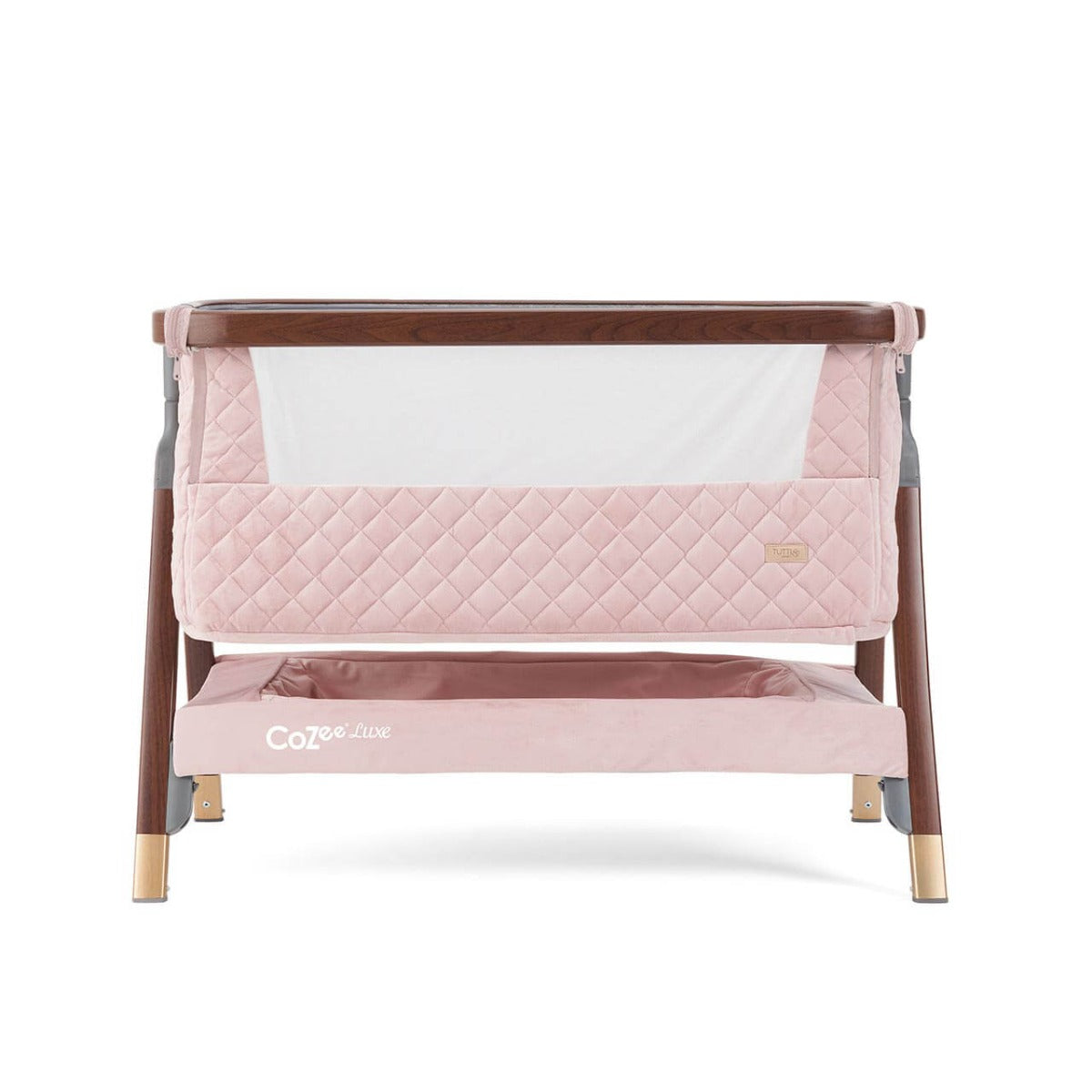 Tutti Bambini CoZee Luxe Bedside Crib - Walnut/Blush 6