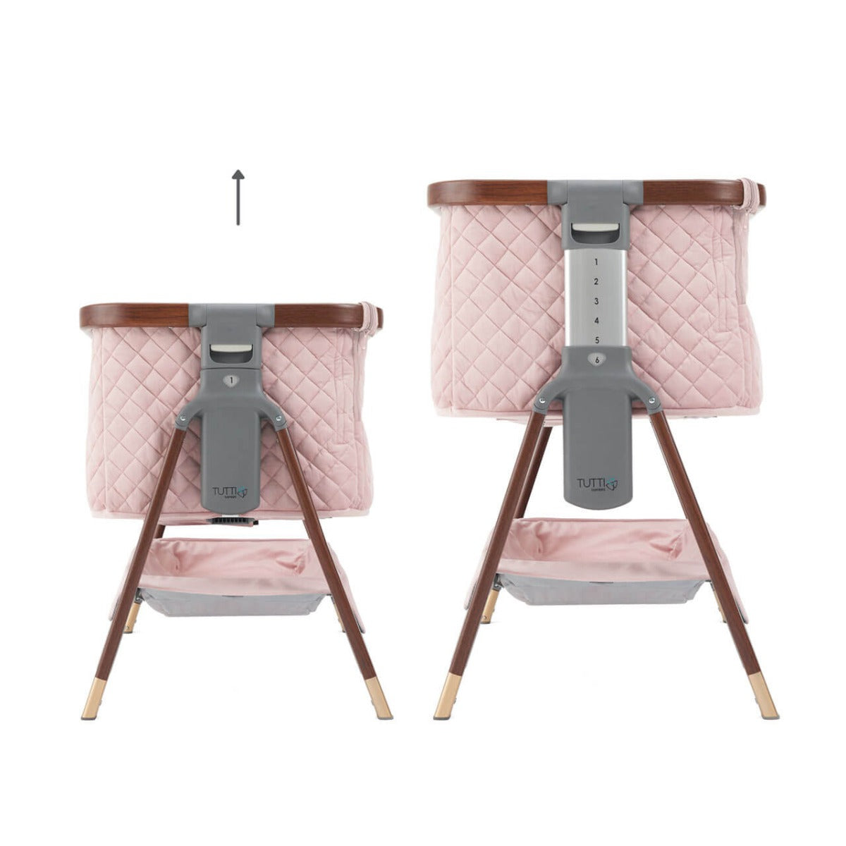 Tutti Bambini CoZee Luxe Bedside Crib - Walnut/Blush 8