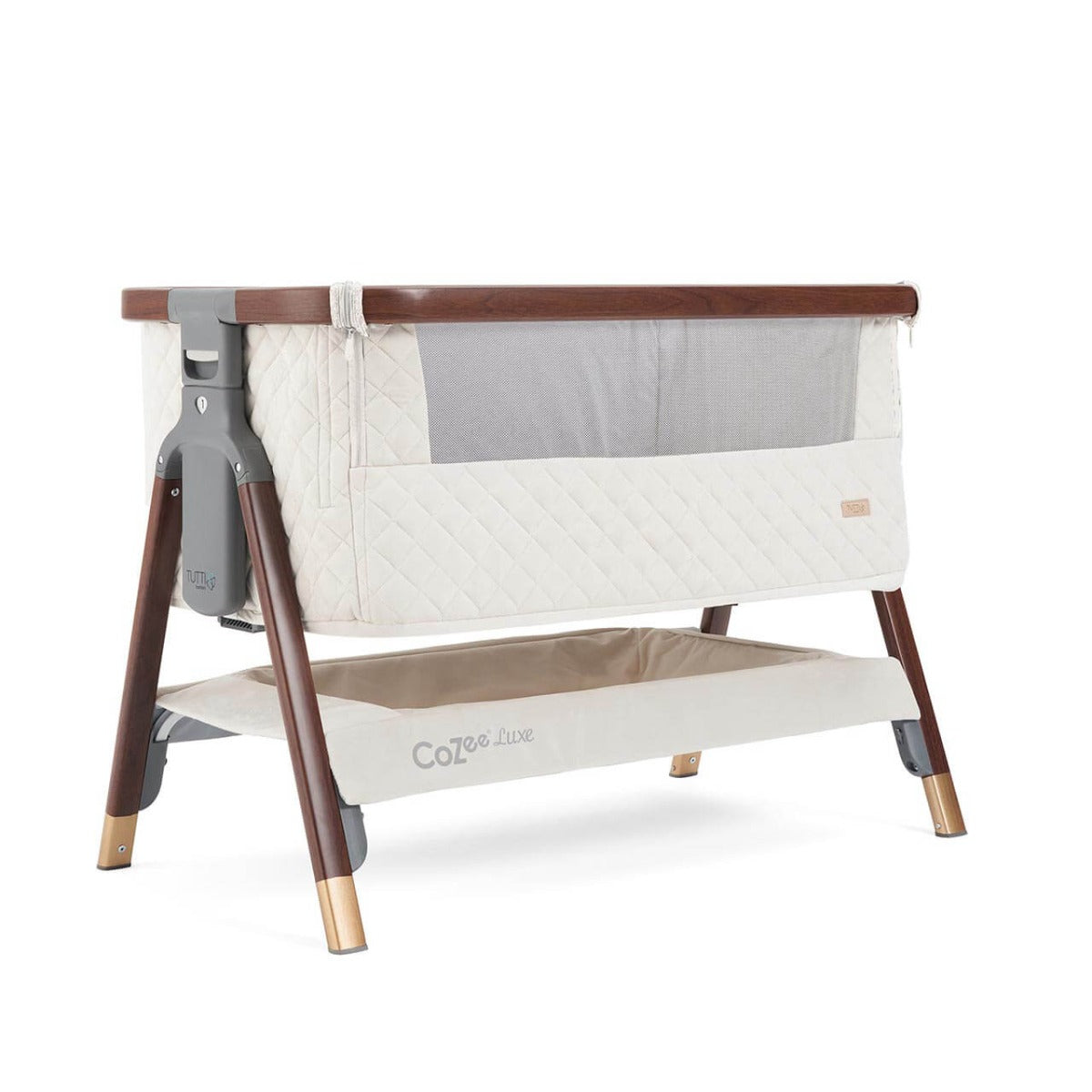 Tutti Bambini CoZee Luxe Bedside Crib - Walnut/Cream 3