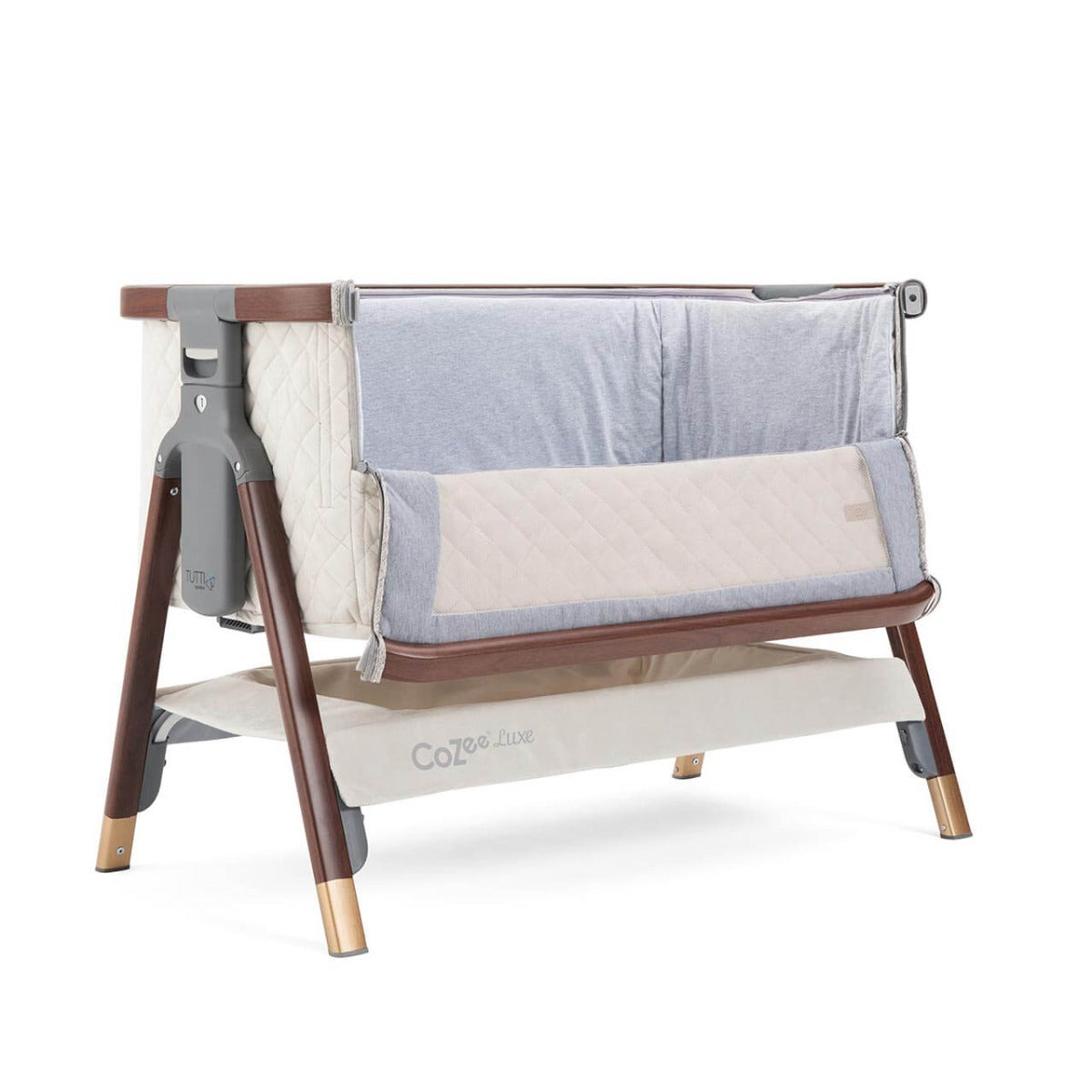 Tutti Bambini CoZee Luxe Bedside Crib - Walnut/Cream 4