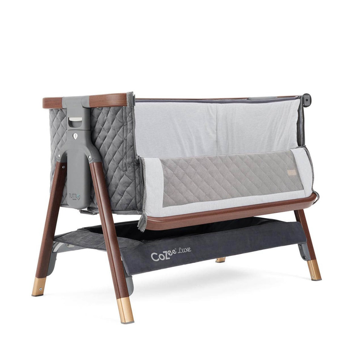 Tutti Bambini CoZee Luxe Bedside Crib - Walnut/Slate 6