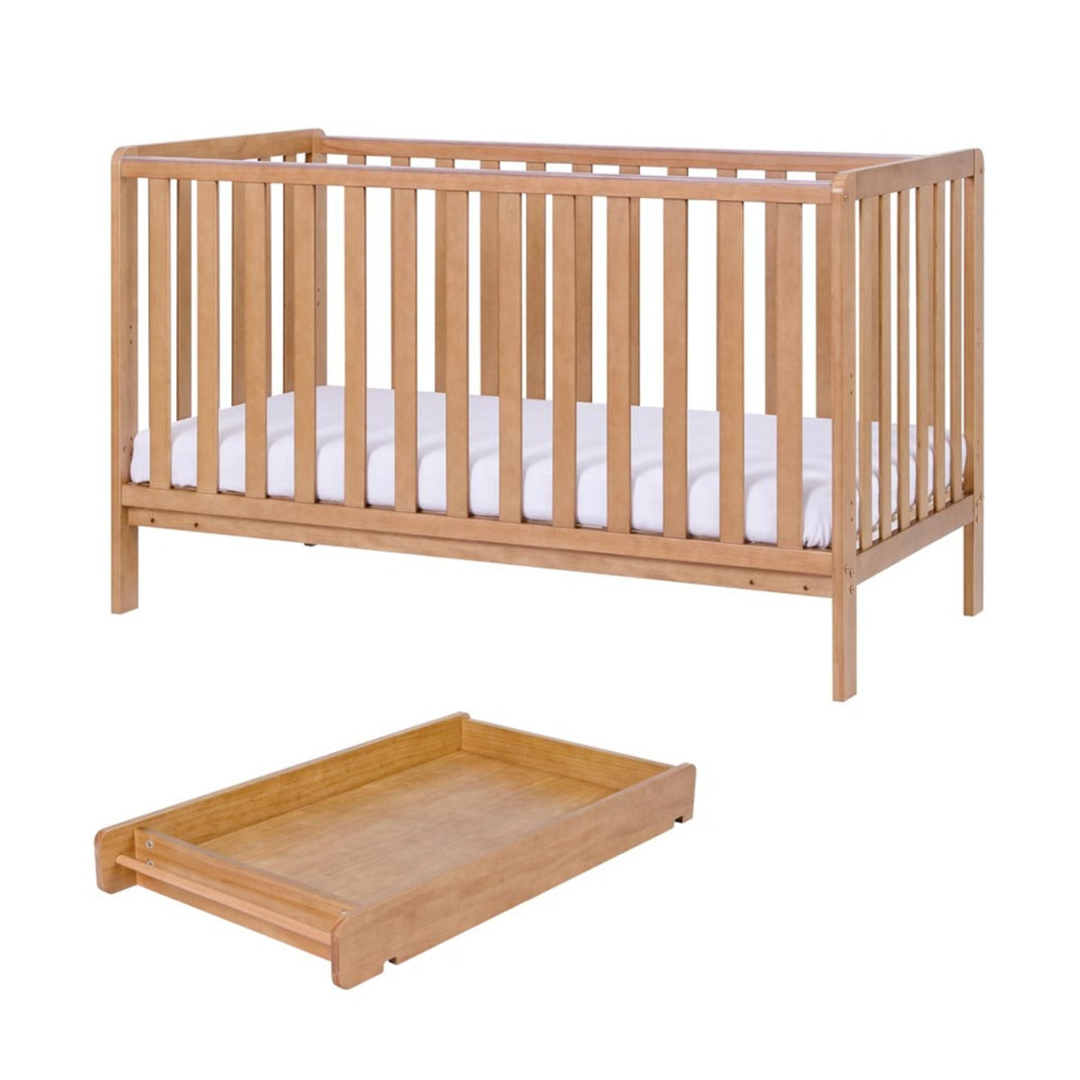 Tutti Bambini Malmo Cot Bed & Rio Furniture 2pc Set - Dove Grey/Oak 26
