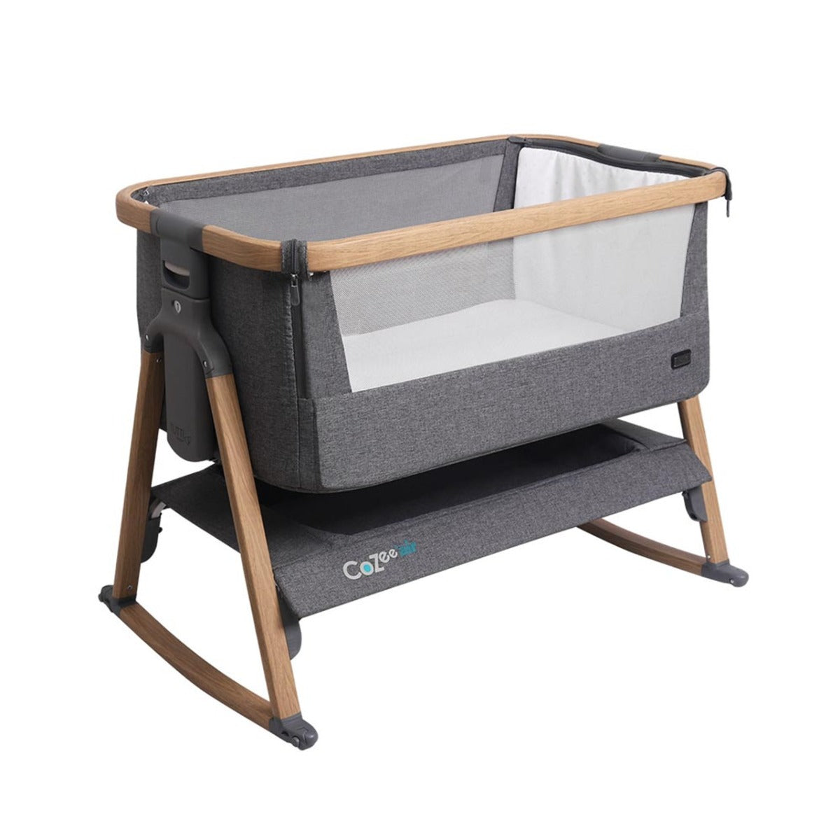 Tutti Bambini CoZee Air Bedside Crib - Oak and Charcoal 8