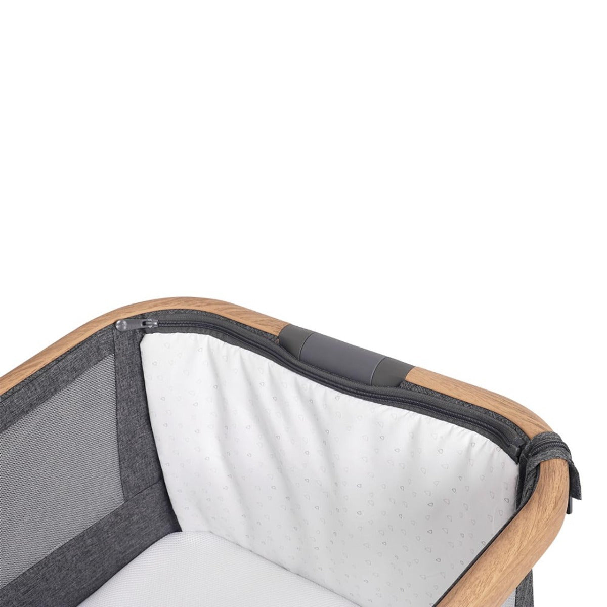 Tutti Bambini CoZee Air Bedside Crib - Oak and Charcoal 3