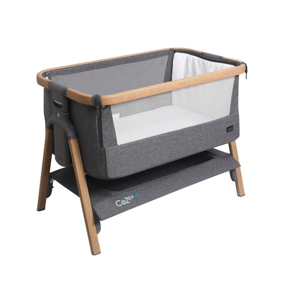 Tutti Bambini CoZee Air Bedside Crib - Oak and Charcoal 10