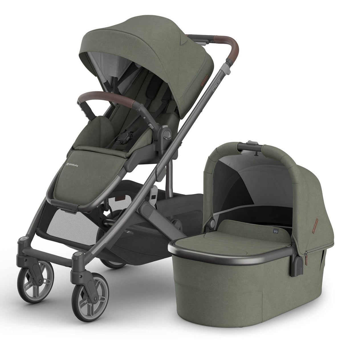 UPPAbaby Cruz V3 Pushchair, Carrycot & Accessory Bundle - Evelyn