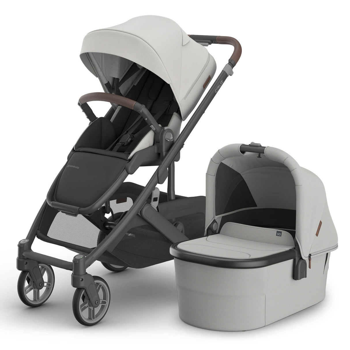 UPPAbaby Cruz V3 Pushchair, Carrycot & Accessory Bundle - Savannah