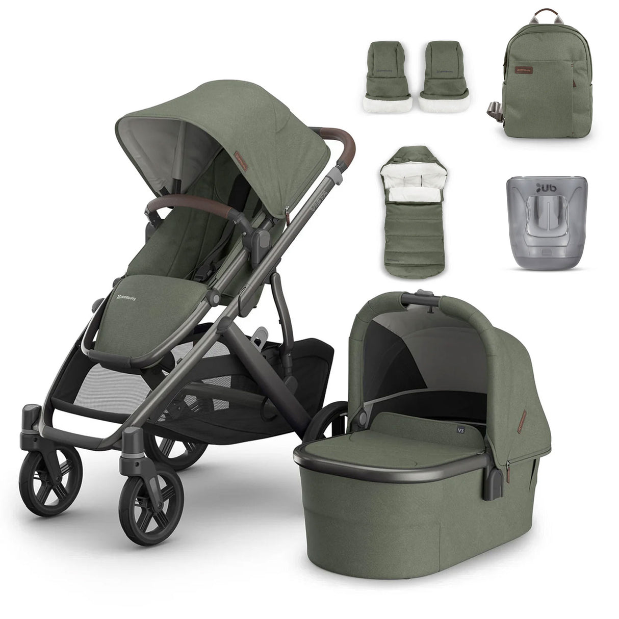 UPPAbaby VISTA V3 Pushchair & Accessory Bundle - Evelyn