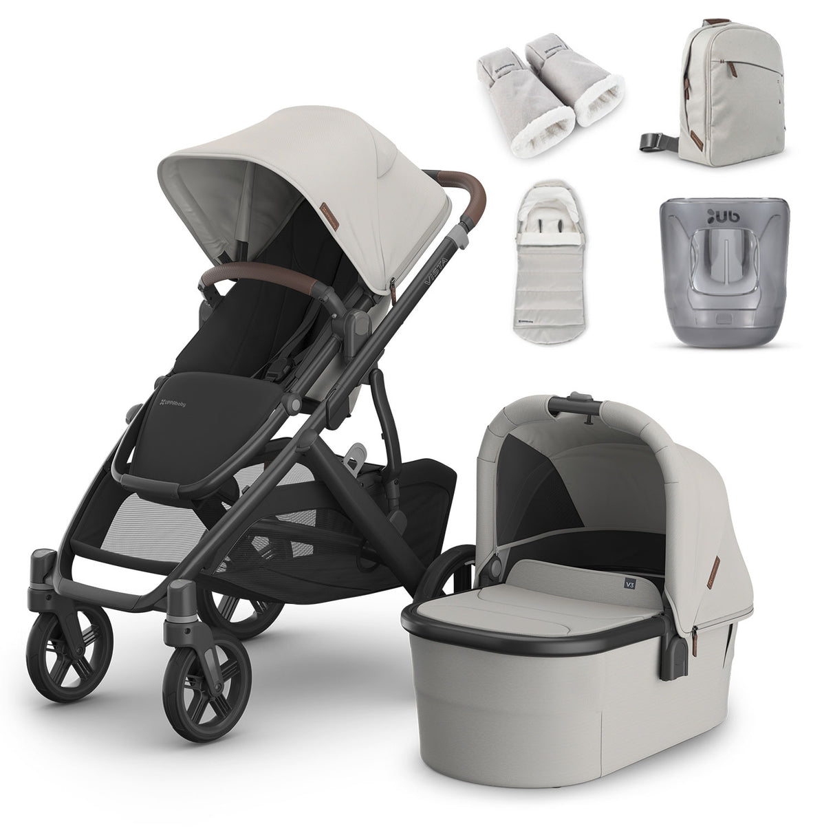 UPPAbaby VISTA V3 Pushchair & Accessory Bundle - Savannah