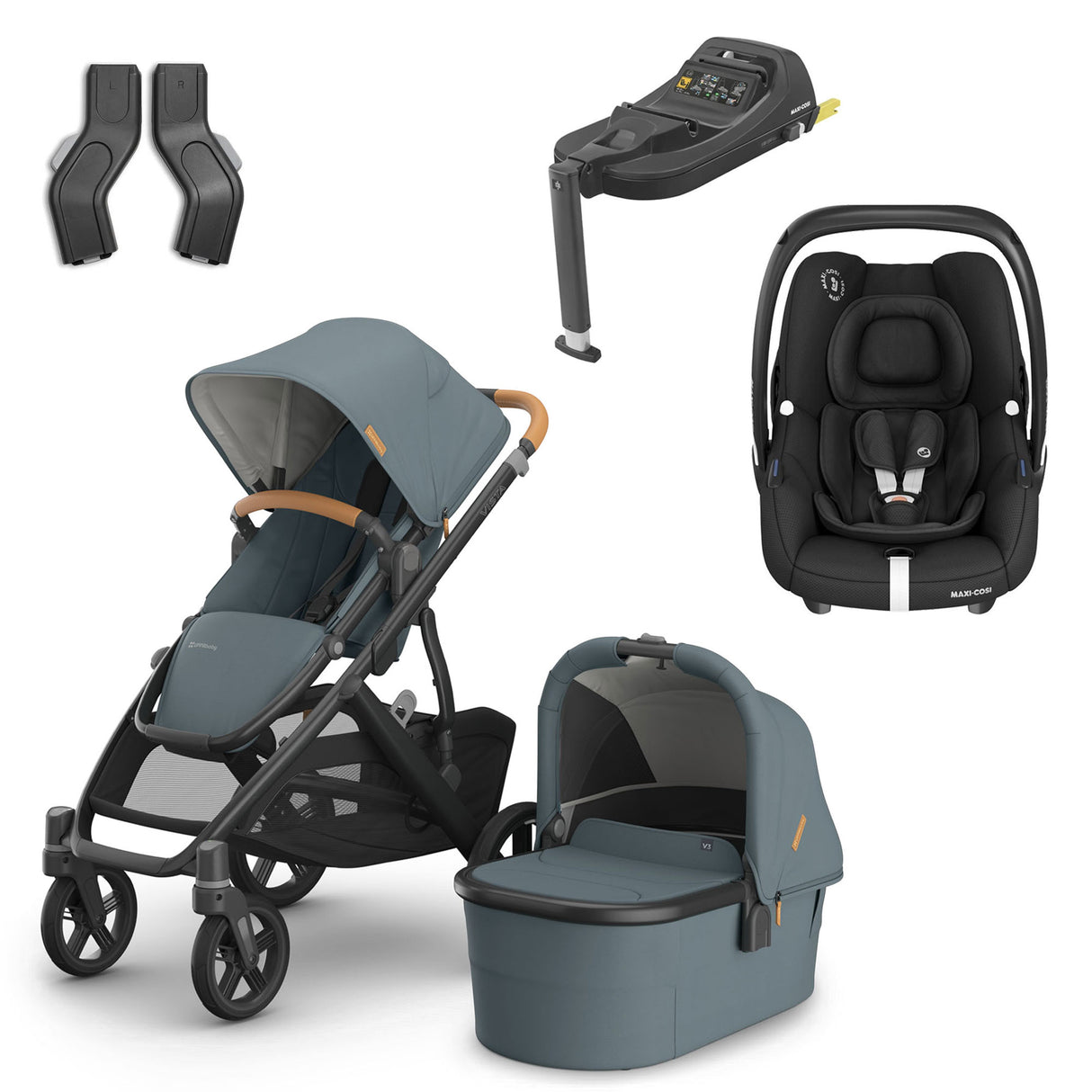 UPPAbaby VISTA V3 Luxury Maxi-Cosi Cabriofix i-Size Travel System Bundle - Dillan