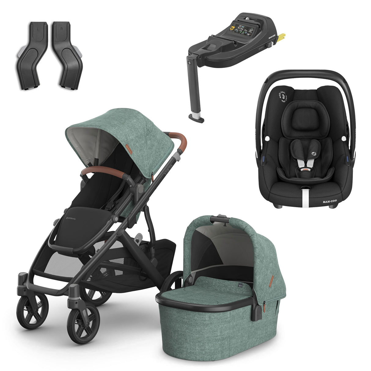 UPPAbaby VISTA V3 Luxury Maxi-Cosi Cabriofix i-Size Travel System Bundle - Gwen
