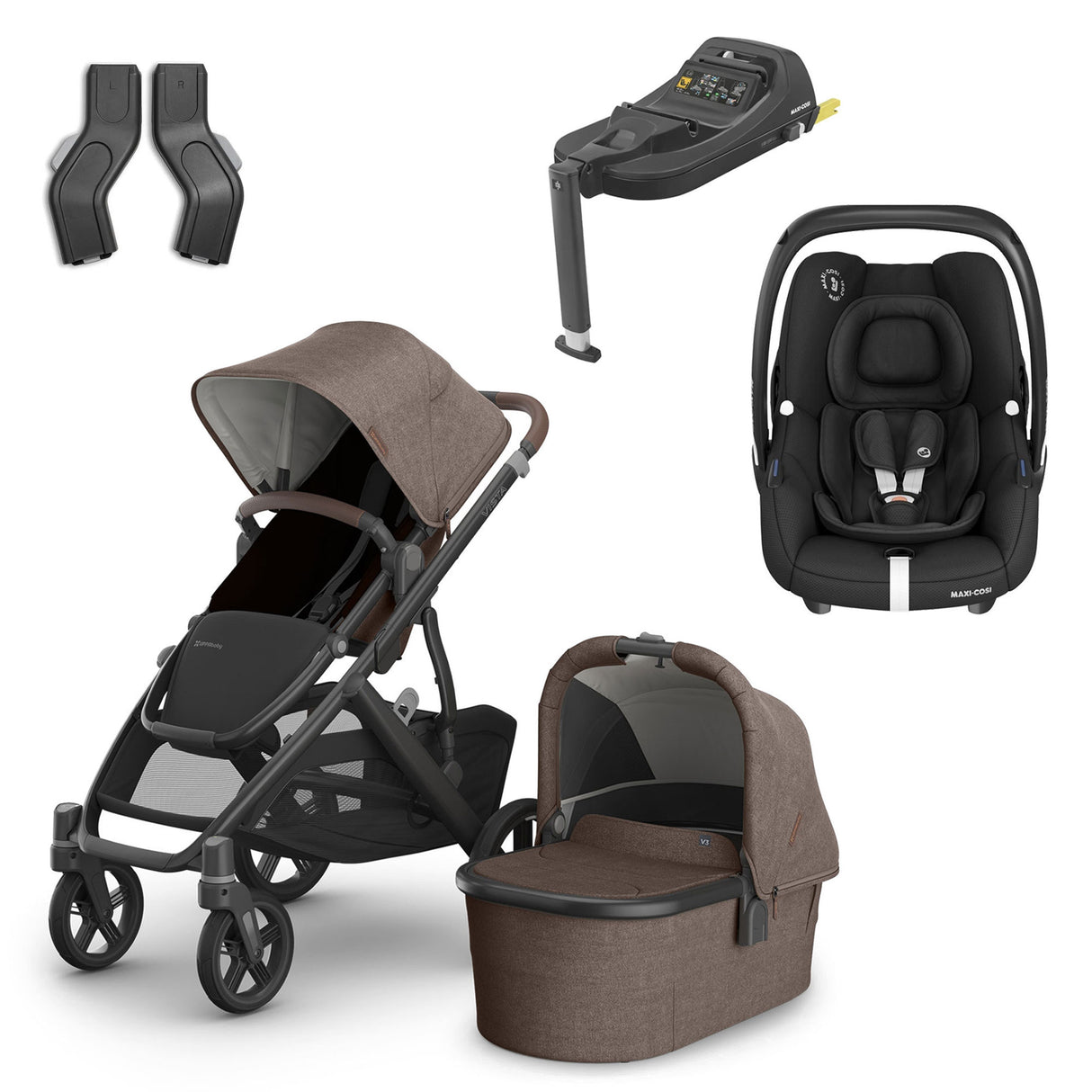 UPPAbaby VISTA V3 Luxury Maxi-Cosi Cabriofix i-Size Travel System Bundle - Owen