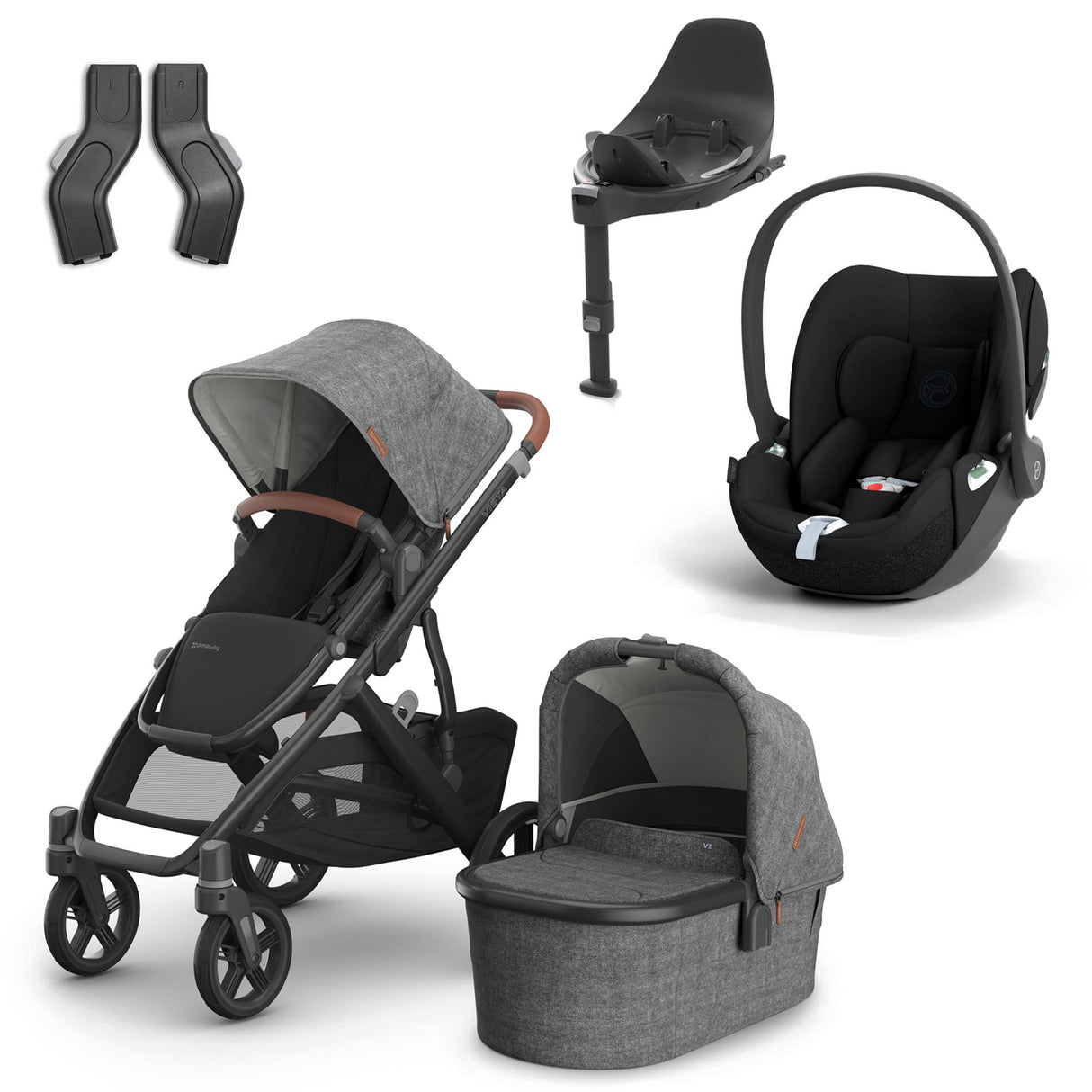 UPPAbaby VISTA V3 Luxury Cybex Cloud T i-Size Travel System Bundle - Greyson