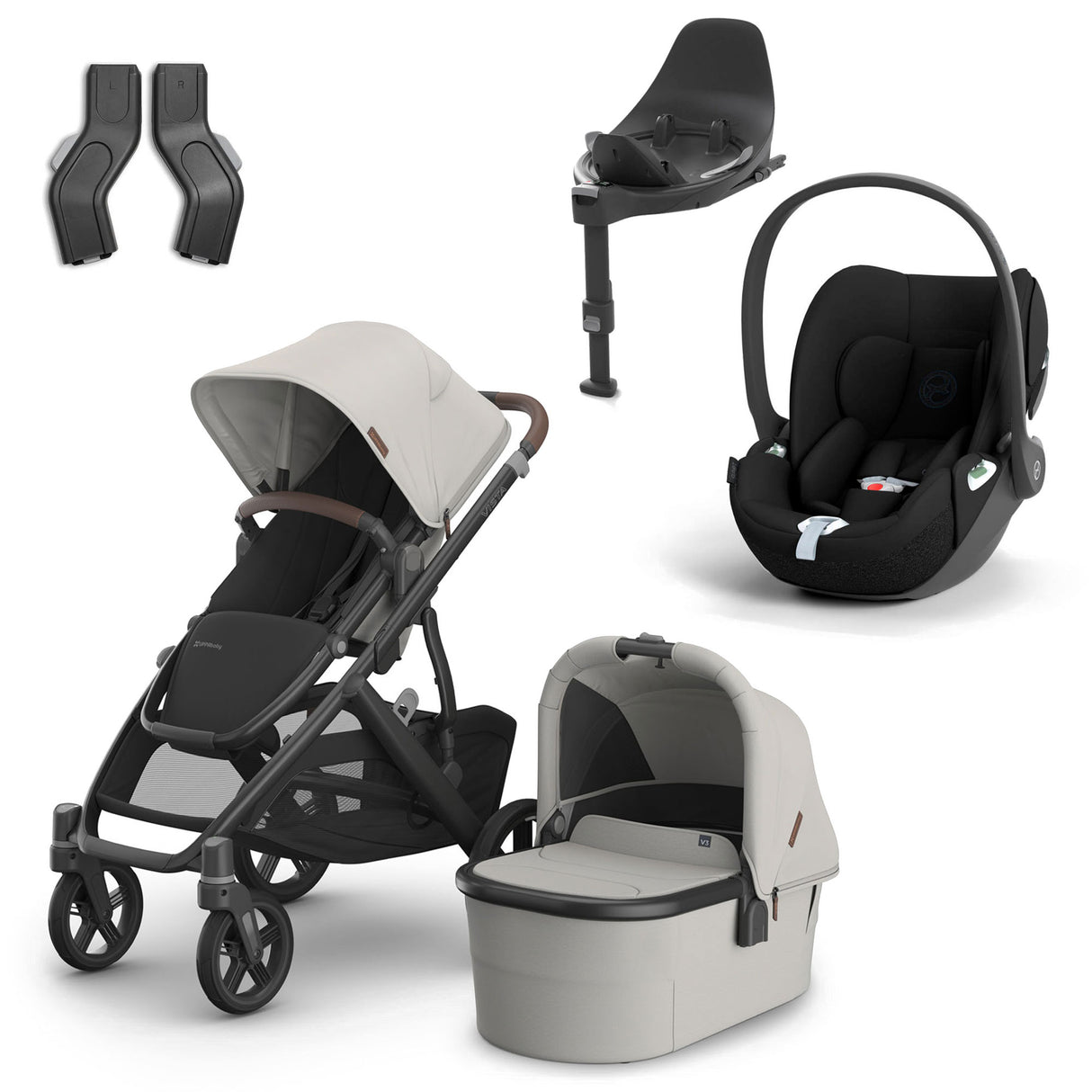 UPPAbaby VISTA V3 Luxury Cybex Cloud T i-Size Travel System Bundle - Savannah