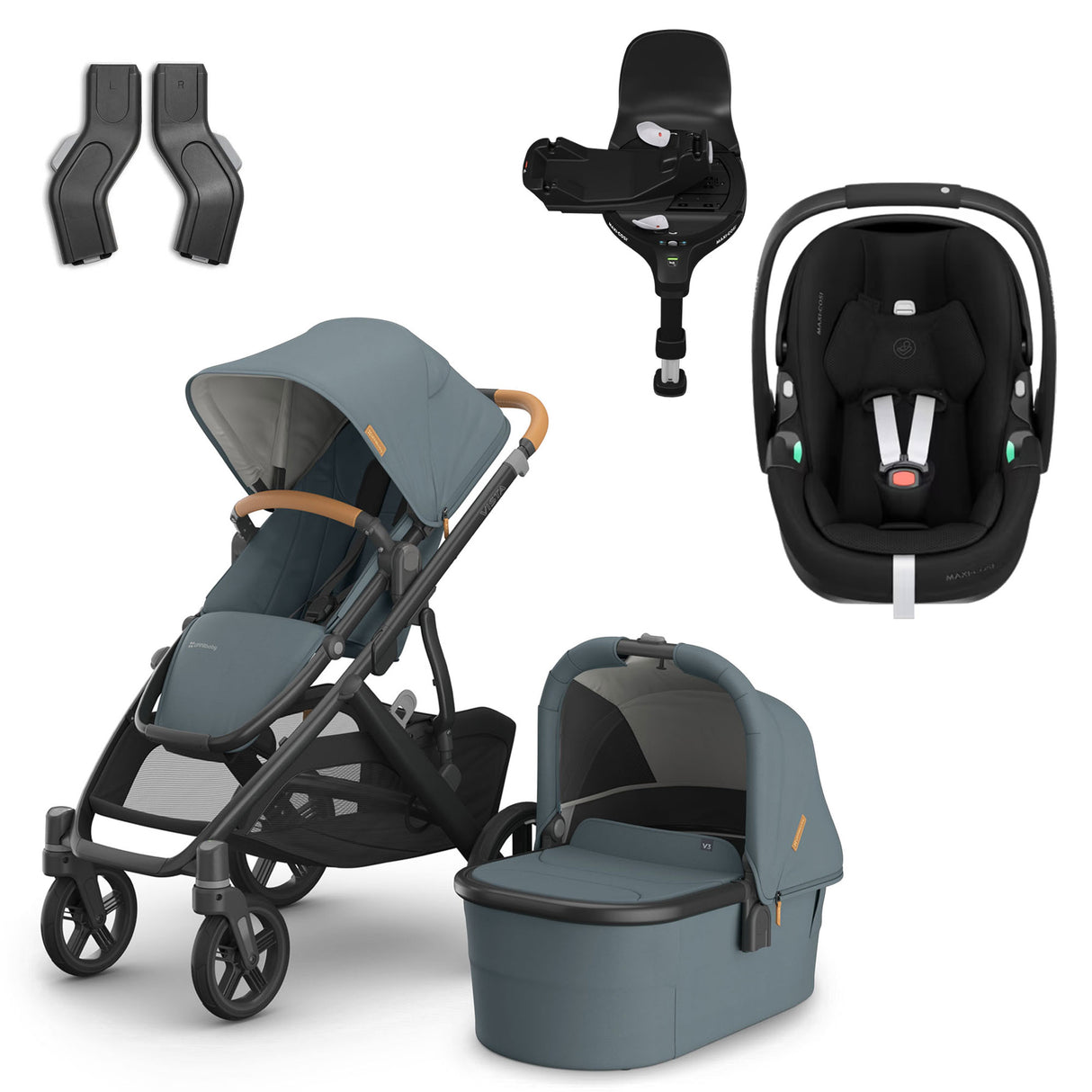 UPPAbaby VISTA V3 Luxury Maxi-Cosi Pebble 360 Pro2 i-Size Travel System Bundle - Dillan