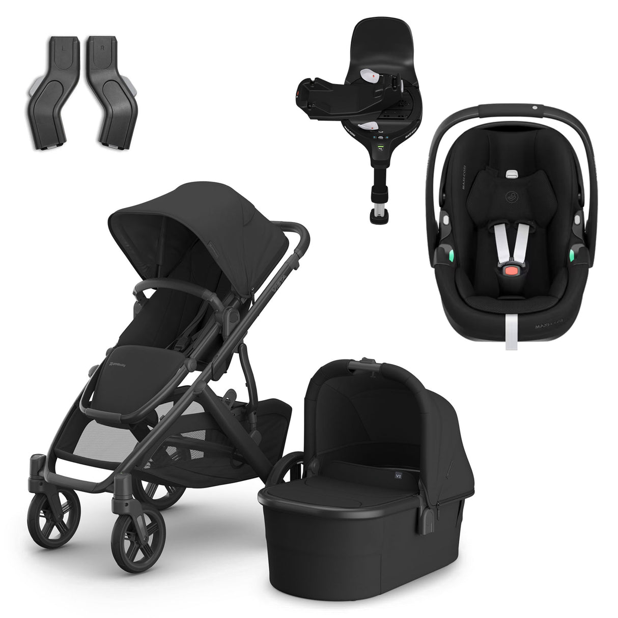 UPPAbaby VISTA V3 Luxury Maxi-Cosi Pebble 360 Pro2 i-Size Travel System Bundle - Jake