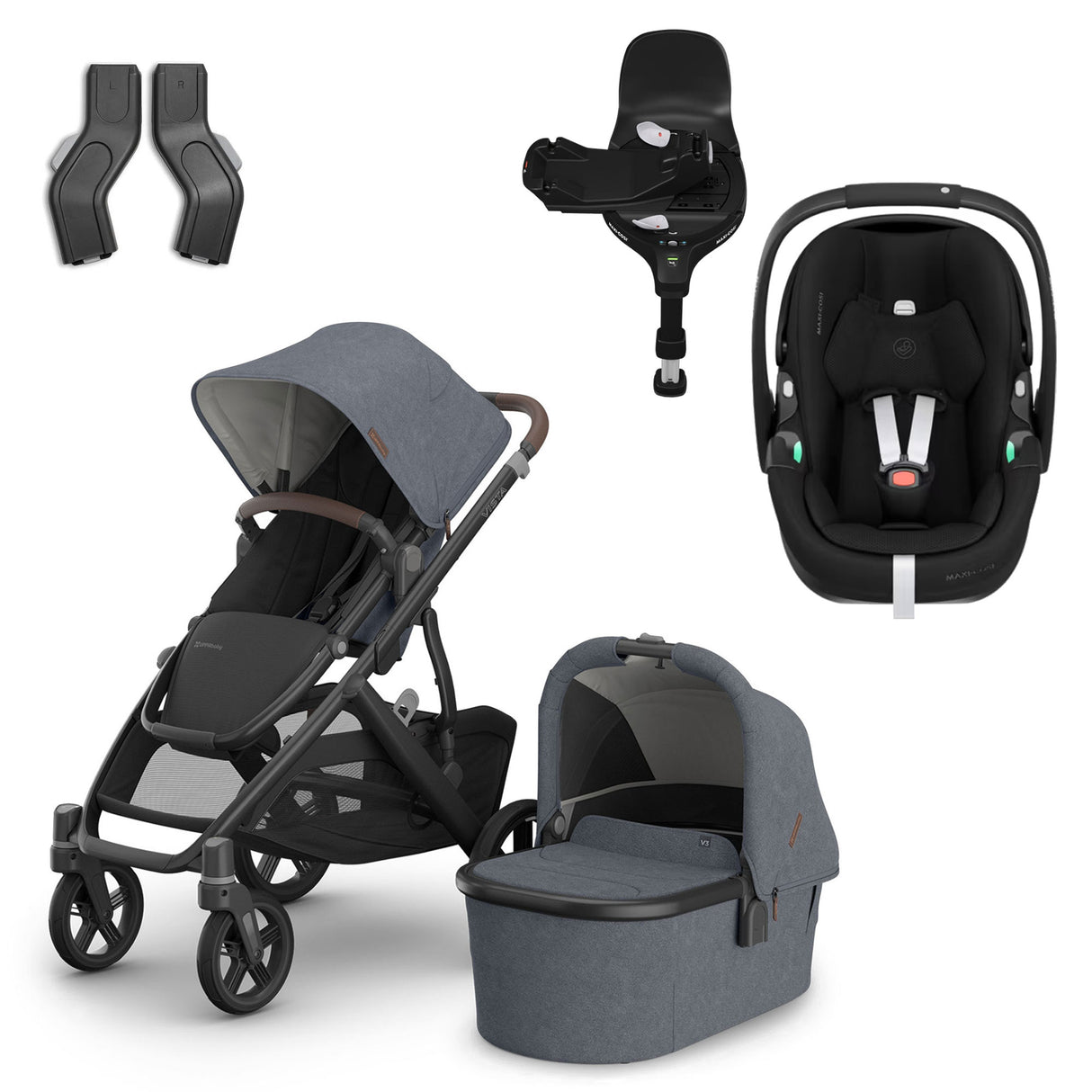 UPPAbaby VISTA V3 Luxury Maxi-Cosi Pebble 360 Pro2 i-Size Travel System Bundle - Julian