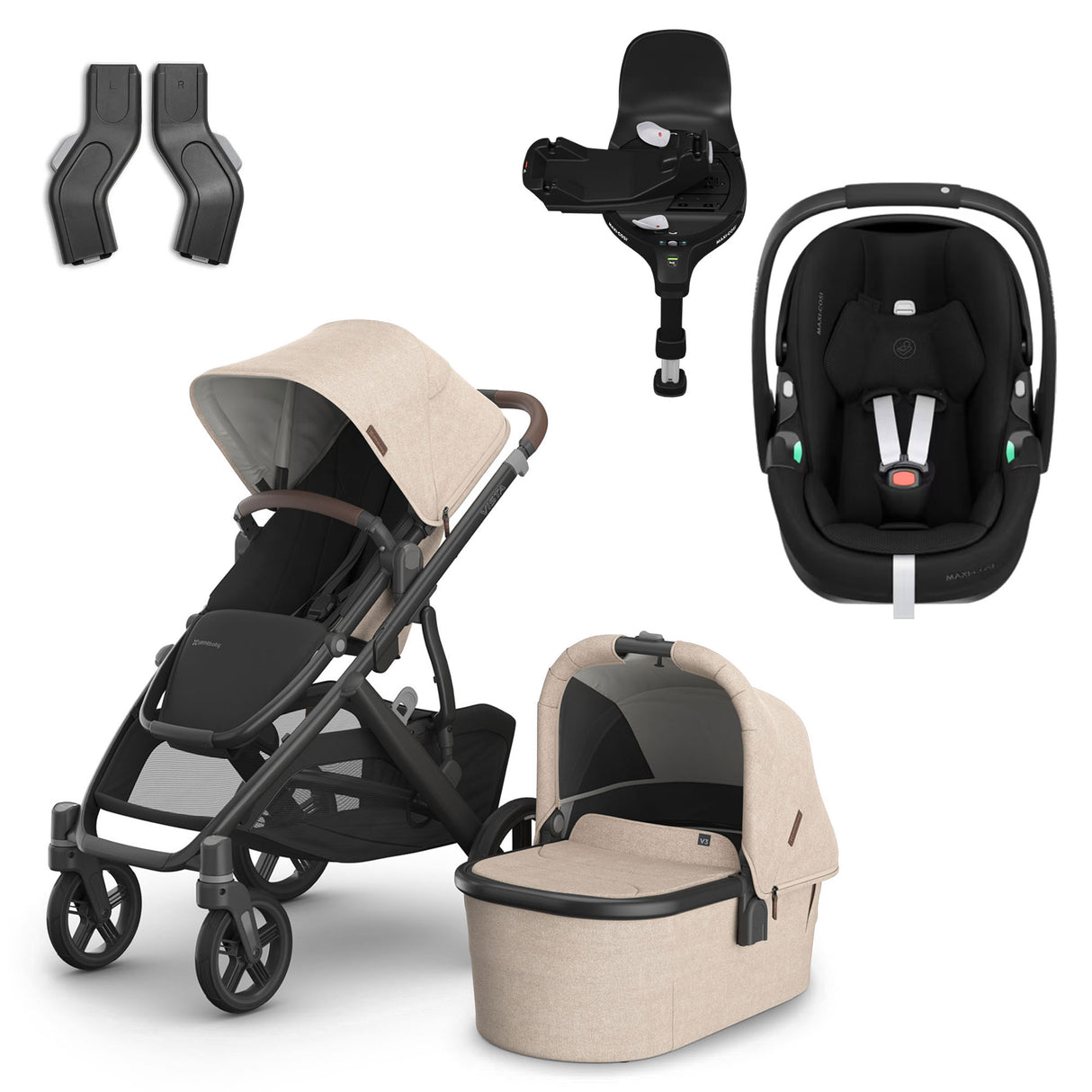 UPPAbaby VISTA V3 Luxury Maxi-Cosi Pebble 360 Pro2 i-Size Travel System Bundle - Liam