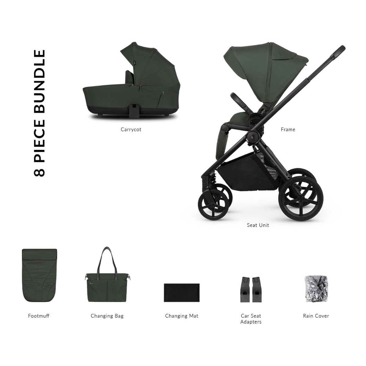 Venicci Claro 2-in-1 Travel System Bundle - Forest 1