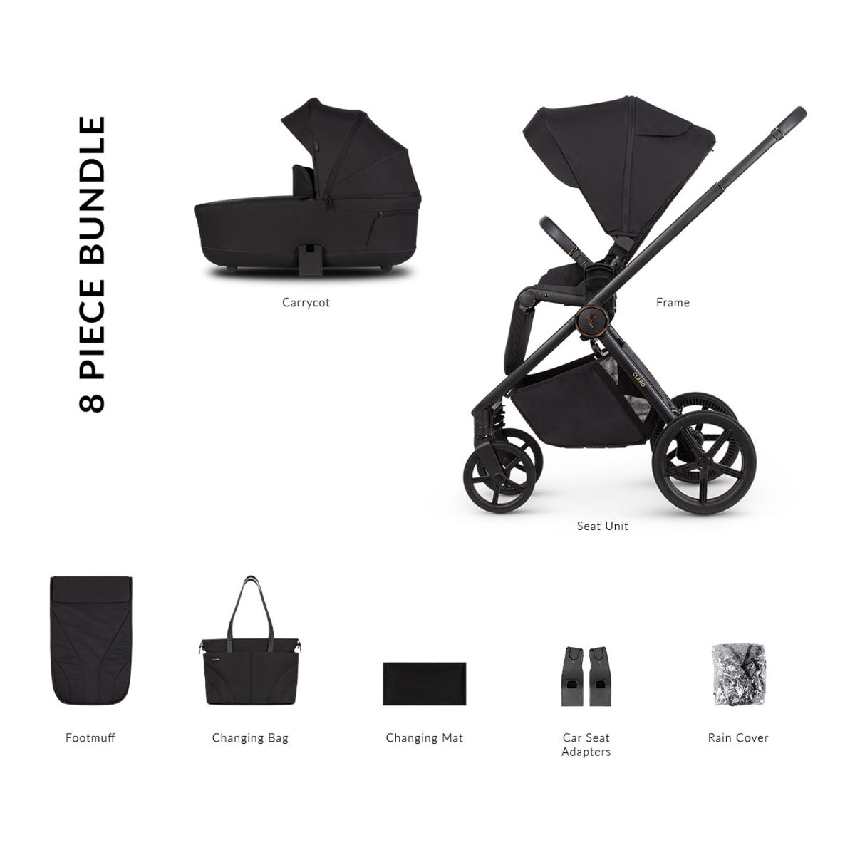 Venicci Claro 2-in-1 Travel System Bundle - Noir 1