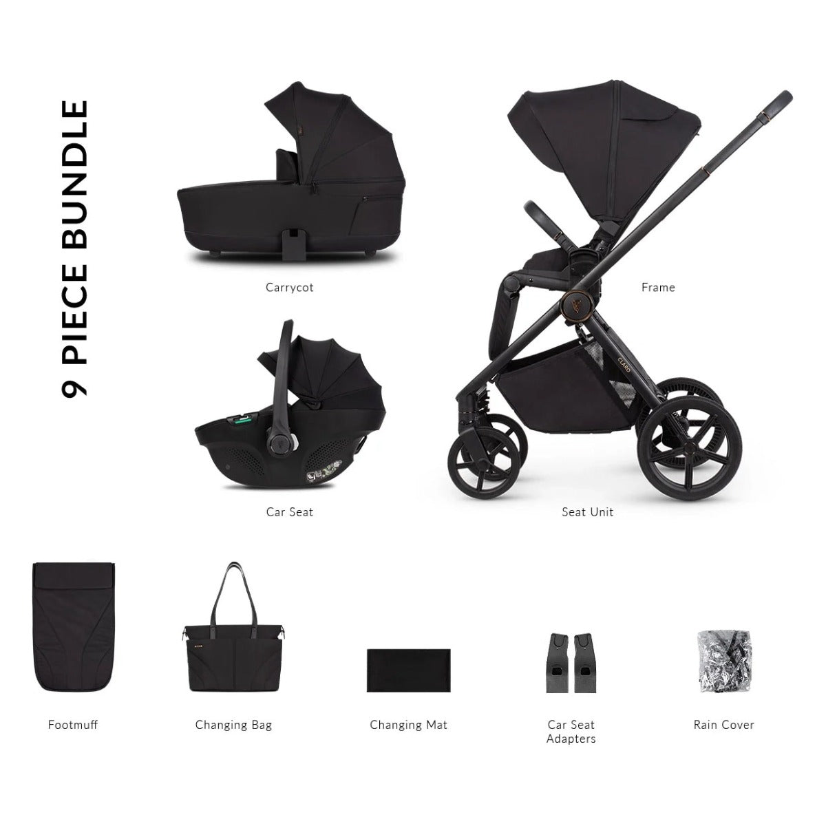 Venicci Claro 3-in-1 Travel System Bundle - Noir 1