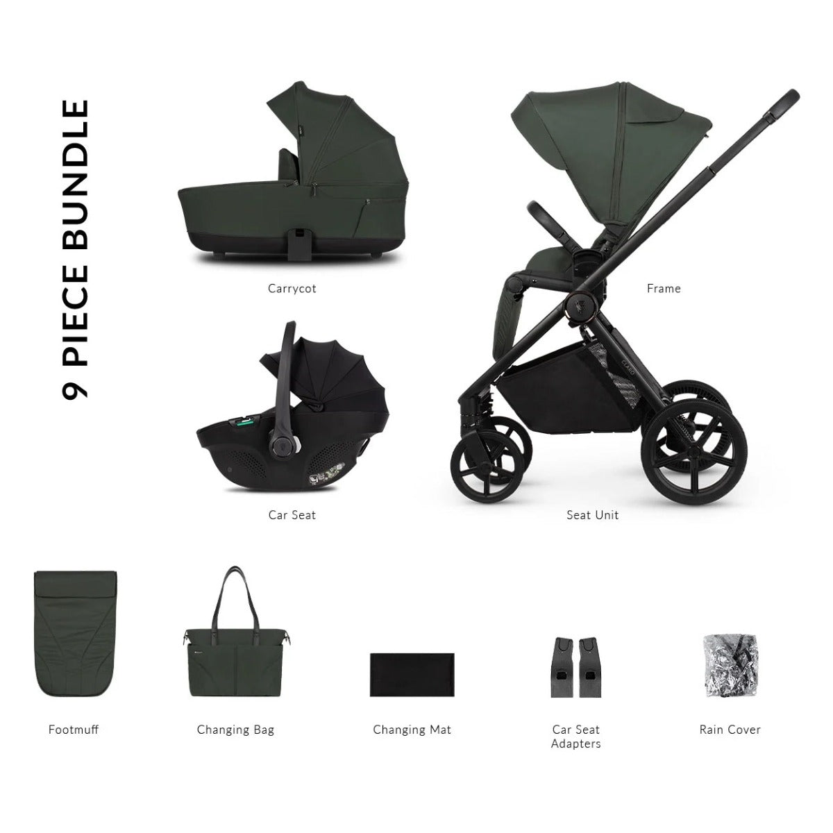 Venicci Claro 3-in-1 Travel System Bundle - Forest 1