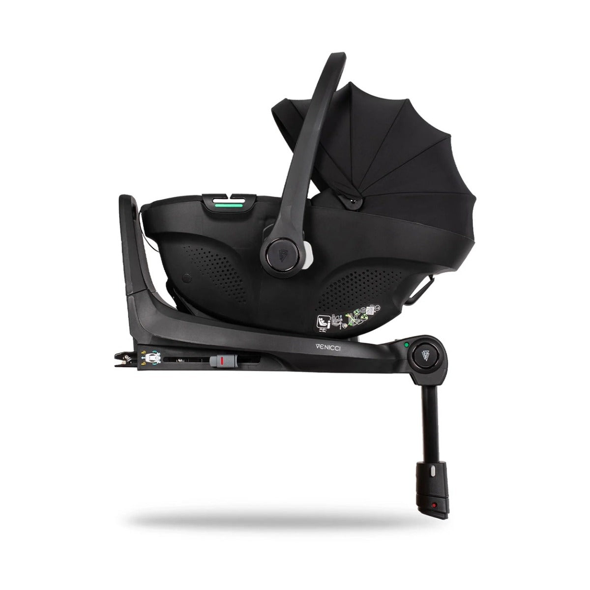 Venicci Upline 2 3-in-1 Tiago + 360 Base Travel System Bundle - All Black 18