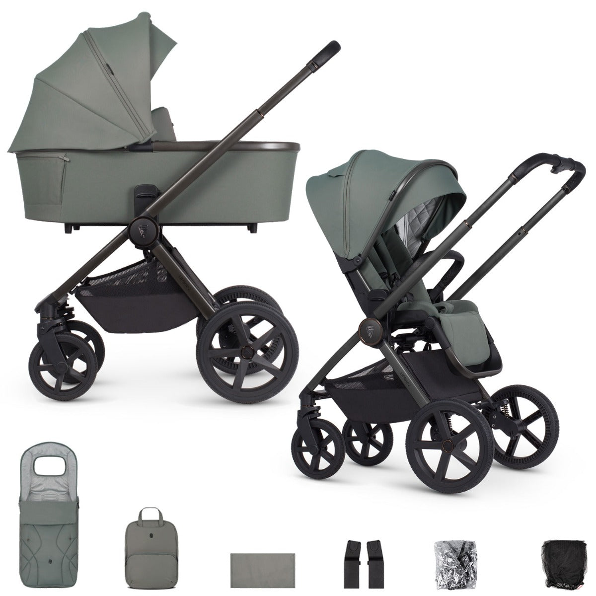 Venicci Upline 2 Pushchair & Carrycot 2-in-1 Bundle - Aloe 1