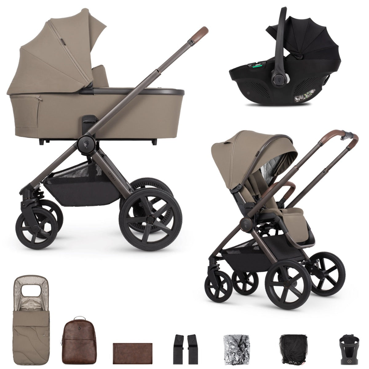 Venicci Upline 2 SE 3-in-1 Tiago Travel System Bundle - Powder 1