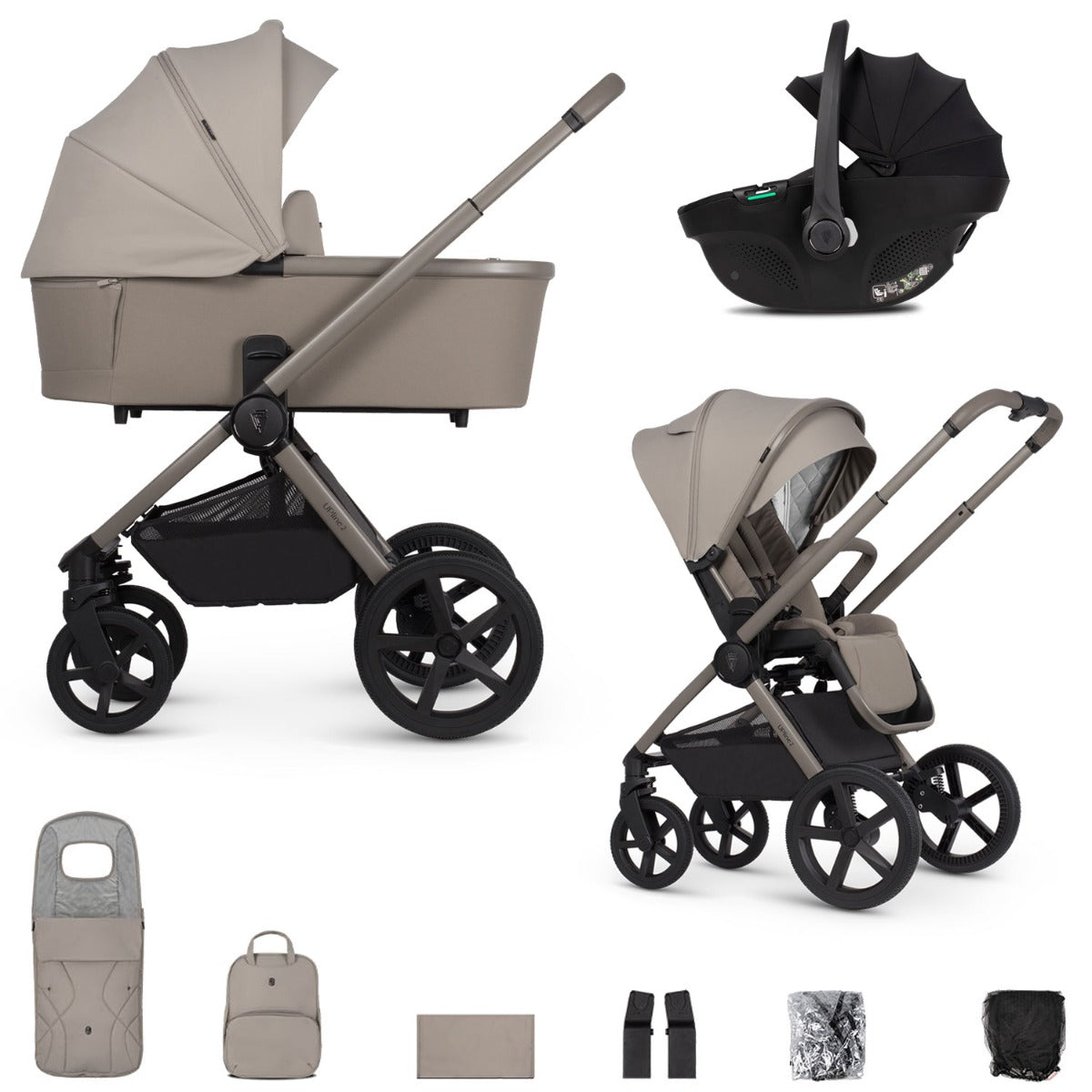 Venicci Upline 2 3-in-1 Tiago Travel System Bundle - Taupe 1