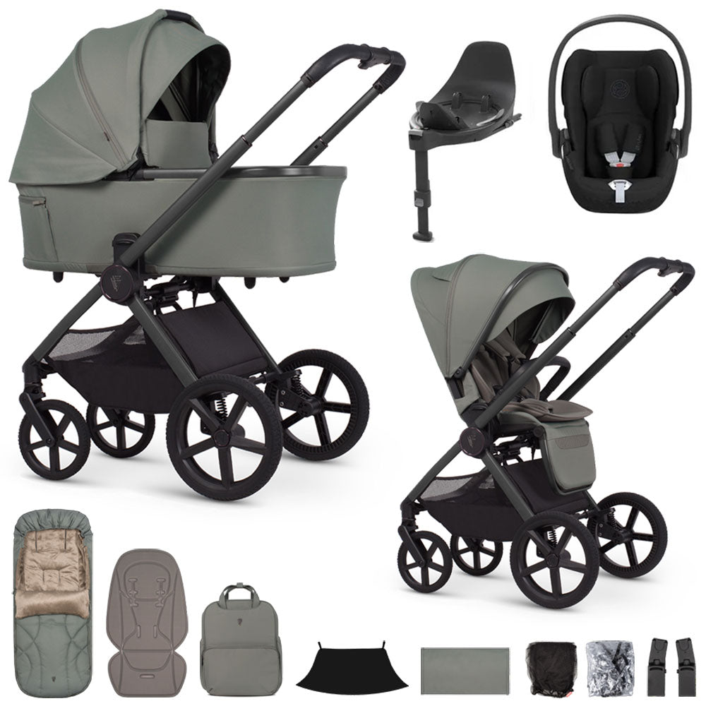 Venicci Upline 3 Luxury 4in1 Cybex Cloud T Car Seat & 360 Base Bundle - Aloe