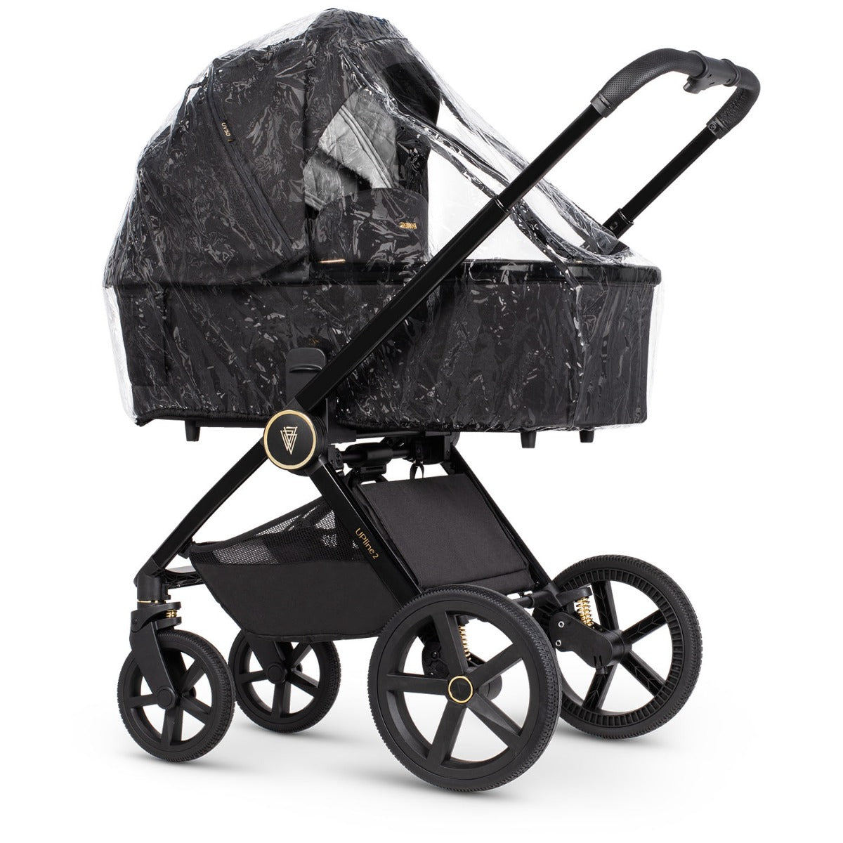 Venicci Upline 2 Pushchair & Carrycot 2-in-1 Bundle - All Black 3
