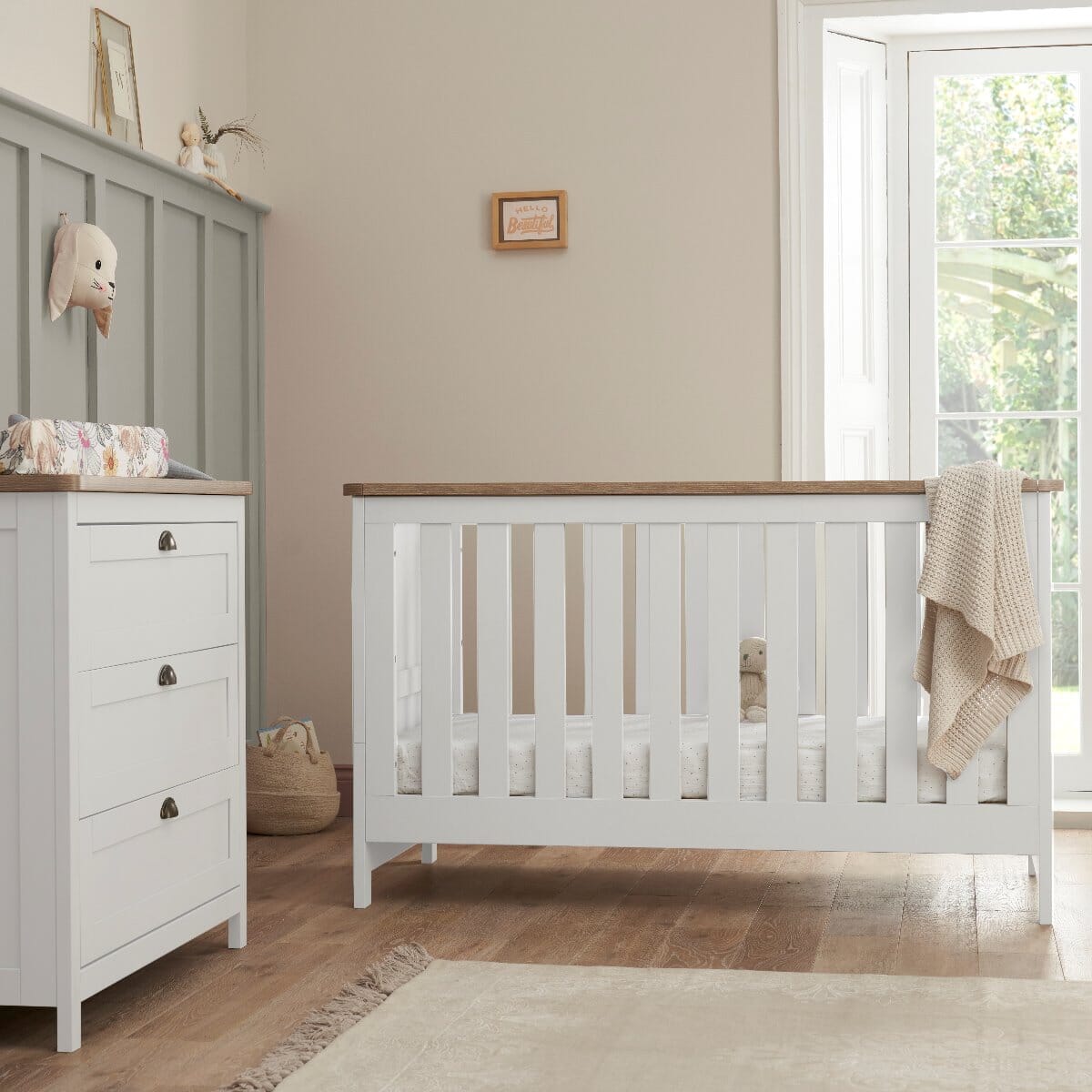 Tutti Bambini Verona 2 Piece Room Set - White & Oak