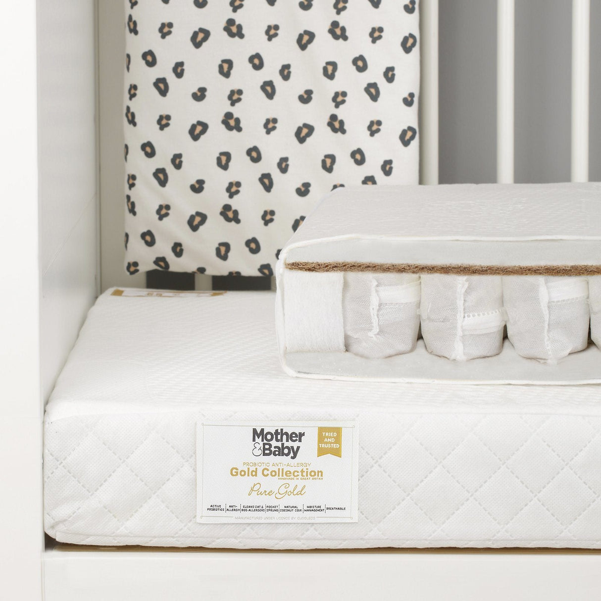 Mother&Baby Pure Gold Anti-Allergy Coir Pocket Sprung Cot bed Mattress 140 x 70cm