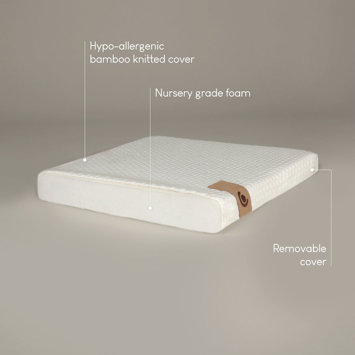 CuddleCo Little Me Hypo-Allergenic Bamboo Moses Basket Mattress 66 x 28cm