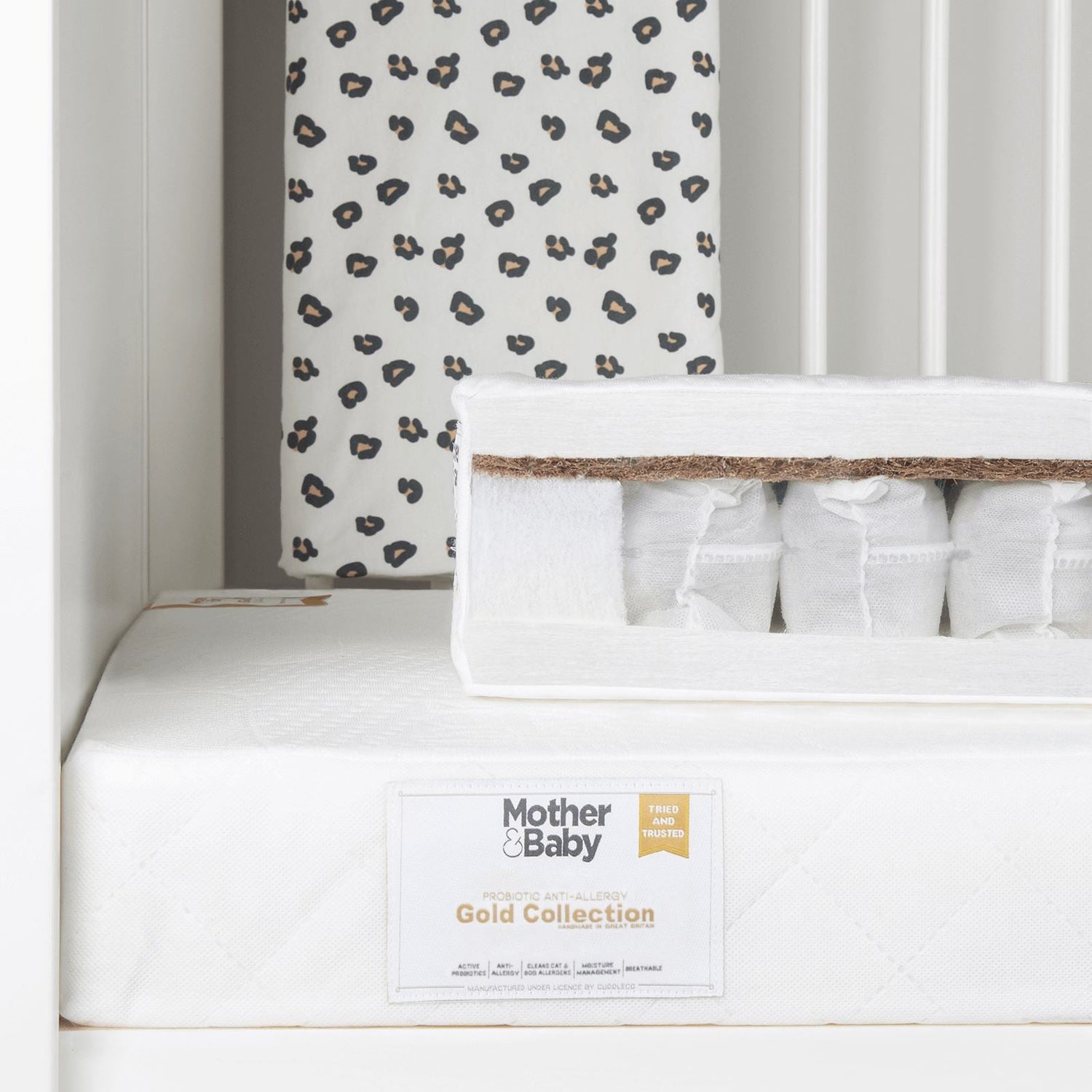 Mother&Baby Pure Gold Anti-Allergy Coir Pocket Sprung Cot Mattress 120 x 60cm