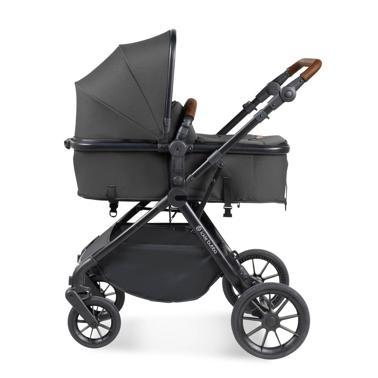 Ickle Bubba Cosmo All in One Stratus i-Size Travel System & Base - Black/Graphite Grey