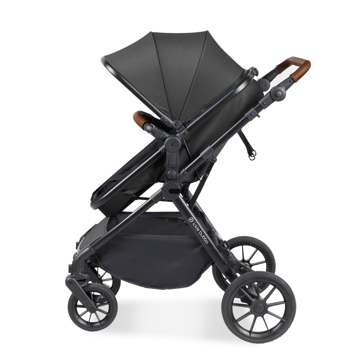 Ickle Bubba Cosmo 9 Piece Travel System with Maxi-Cosi CabrioFix i-Size Car Seat & Base - Black/Graphite Grey