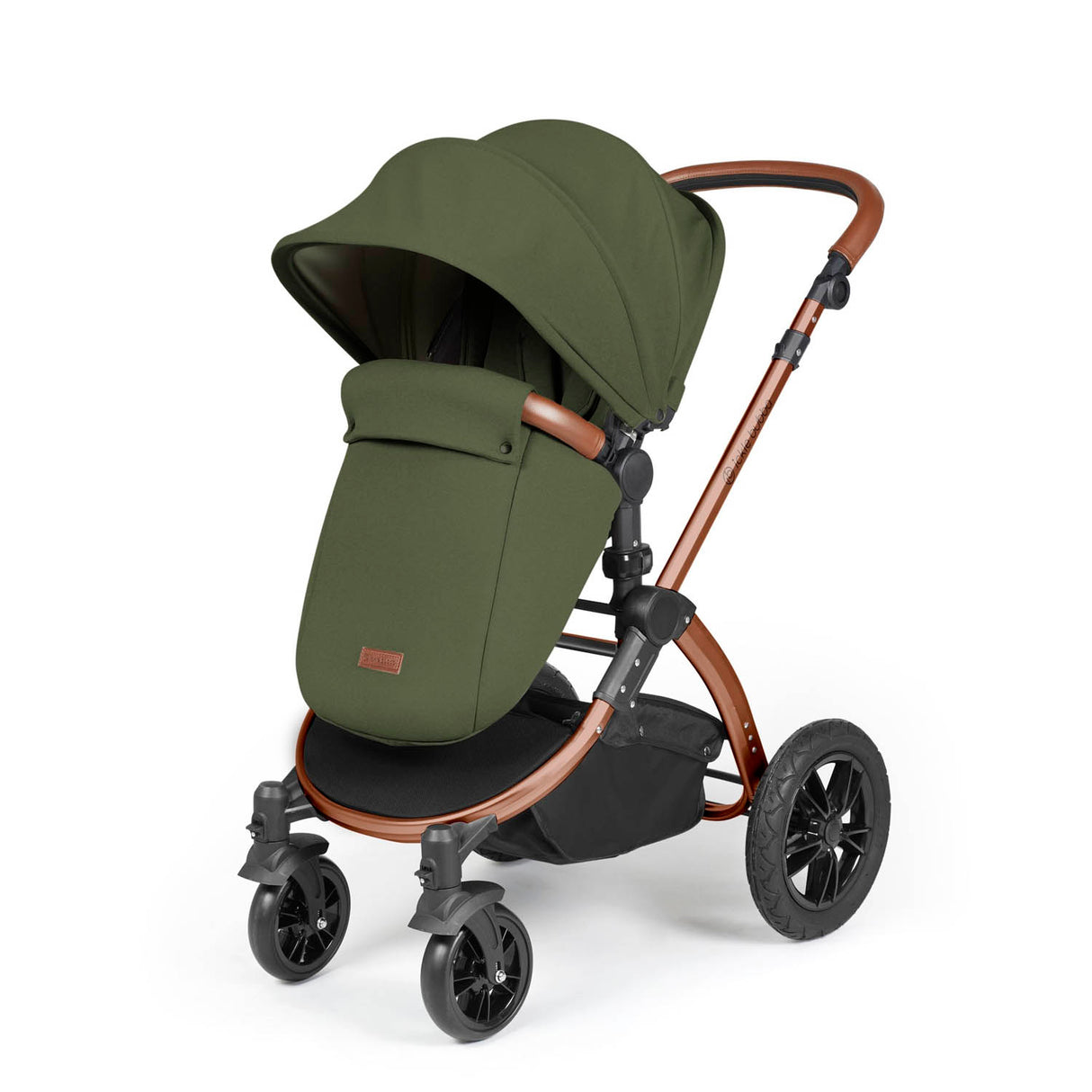 Ickle Bubba Stomp Luxe 9 Piece Pram Bundle - Bronze/Woodland/Tan