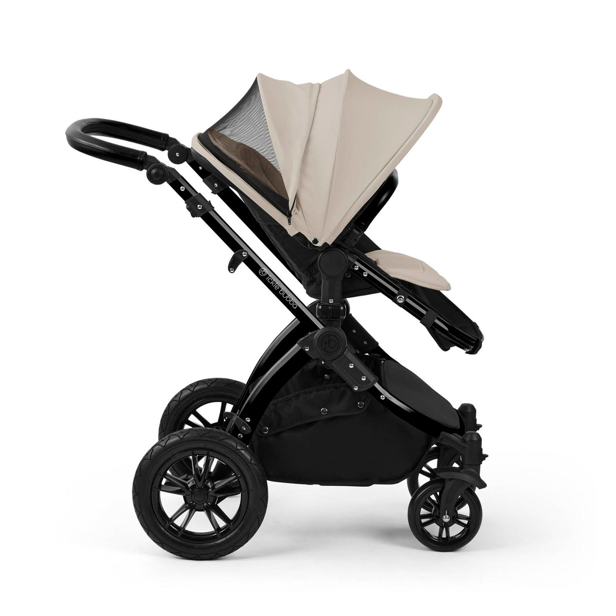 Ickle Bubba Stomp Luxe 9 Piece Pram Bundle - Black/Stone/Black