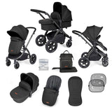 Ickle Bubba Stomp Luxe 9 Piece Pram Bundle - Black/Midnight/Black
